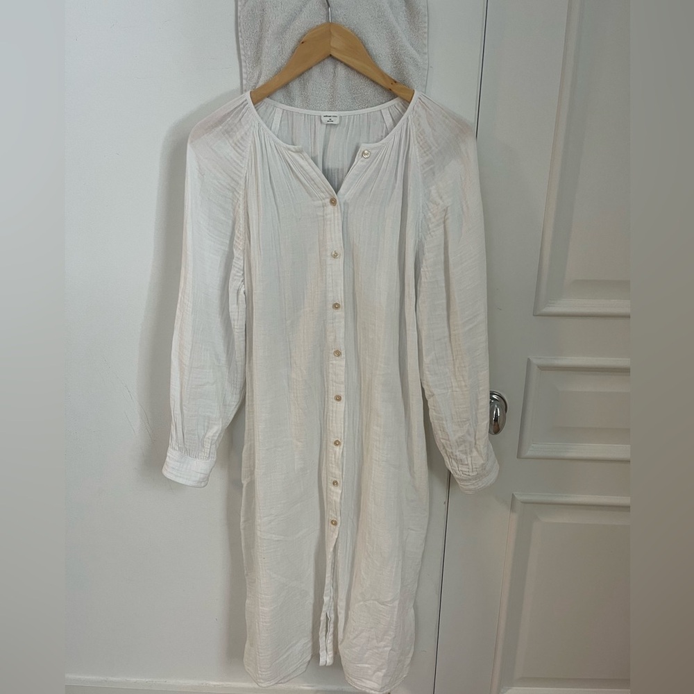 Aritzia white crinkle gauze dress